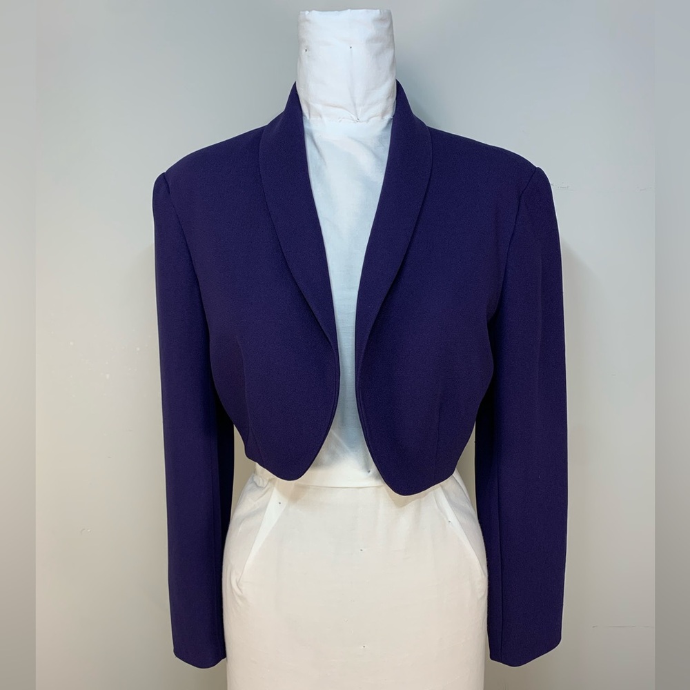 Vintage Andrea Polizzi‎ for Rex Lester Holt Renfrew Purple Blazer Jacket Size 4